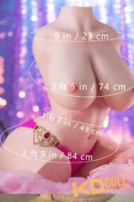 55cm/1ft10 43.9LB Silicone Life-size Sex Doll Torso